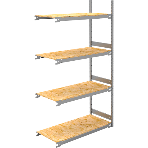 Wide Span Record Storage Shelving, Steel, 4 Shelves, 42" W x 18" D x 84" H, Add-On Kit M & M Nord Ouest Inc