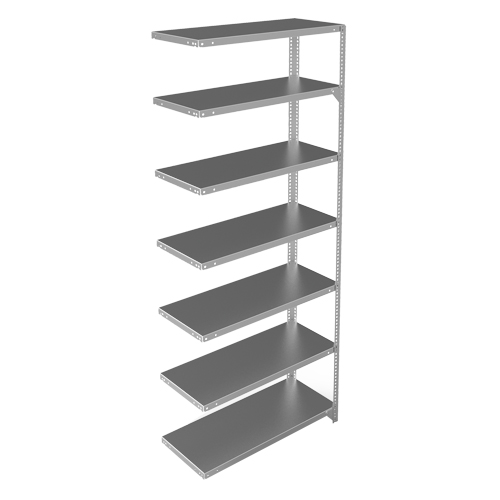 Shelving Unit, Galvanized Steel, Slotted Angle, 400 lbs. Capacity, 36" W x 84" H x 15" D M & M Nord Ouest Inc