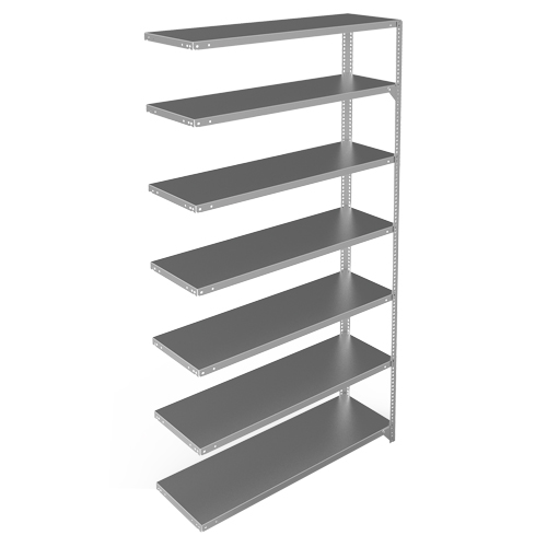 Shelving Unit, Galvanized Steel, Slotted Angle, 300 lbs. Capacity, 48" W x 84" H x 15" D M & M Nord Ouest Inc