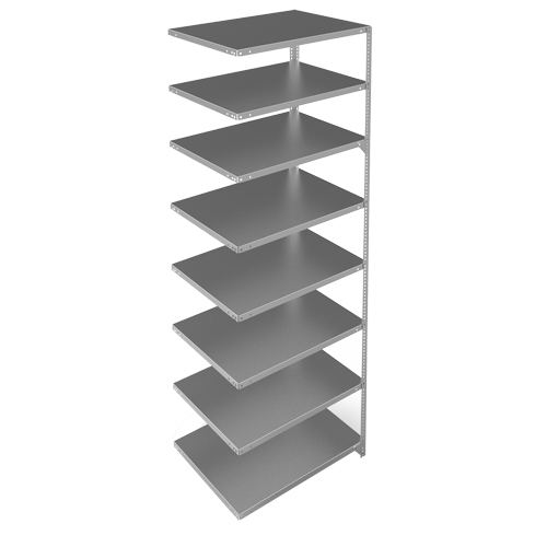 Shelving Unit, Galvanized Steel, Slotted Angle, 400 lbs. Capacity, 36" W x 96" H x 24" D M & M Nord Ouest Inc