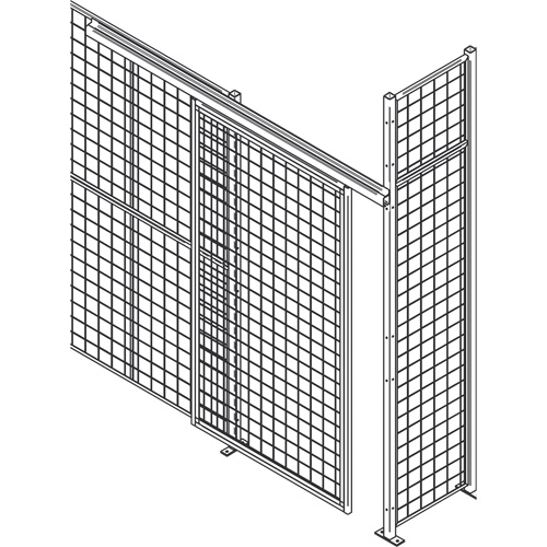 Porte &agrave; glissi&egrave;re standard pour cloison en treillis m&eacute;tallique, 4' la x 8' h M & M Nord Ouest Inc