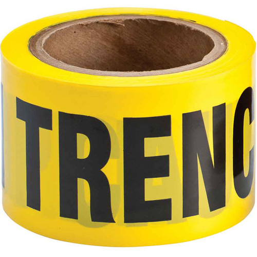 Ruban pour barricade, Anglais, 3" la x 200' lo, 3 mils, Noir sur jaune M & M Nord Ouest Inc