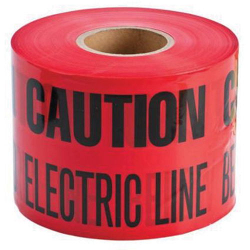 "Buried Electric Line" Identoline&reg; Underground Warning Tape, 6" W x 1000' L, Black on Red M & M Nord Ouest Inc