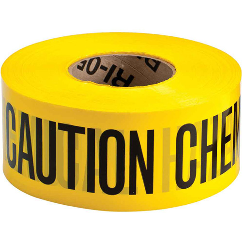 Barricade Tape, English, 3" W x 200' L, 3 mils, Black on Yellow M & M Nord Ouest Inc
