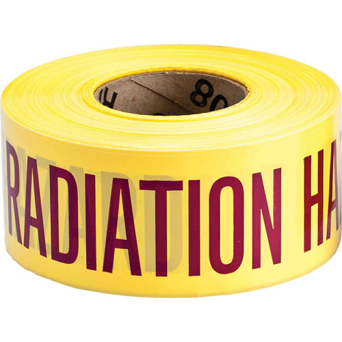 Barricade Tape, English, 3" W x 200' L, 3 mils, Magenta on Yellow M & M Nord Ouest Inc