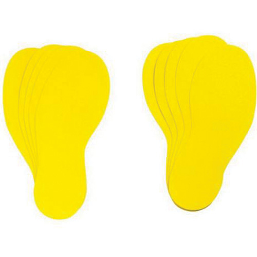 Floor Marking Labels, Footprint, 12" L x 3.75" W, Yellow, Vinyl M & M Nord Ouest Inc