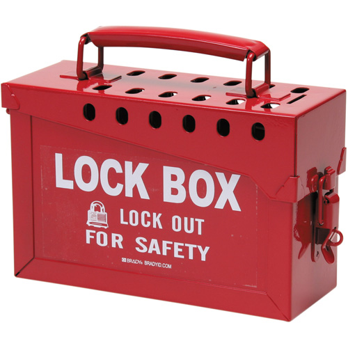 Portable Metal Lock Box, Red M & M Nord Ouest Inc