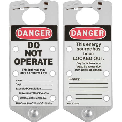 Labeled Lockout Hasps, Silver M & M Nord Ouest Inc