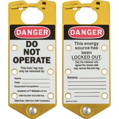 Labeled Lockout Hasps, Yellow M & M Nord Ouest Inc