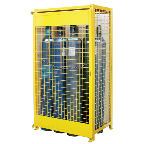 Gas Cylinder Cabinets, 10 Cylinder Capacity, 44" W x 30" D x 74" H, Yellow M & M Nord Ouest Inc