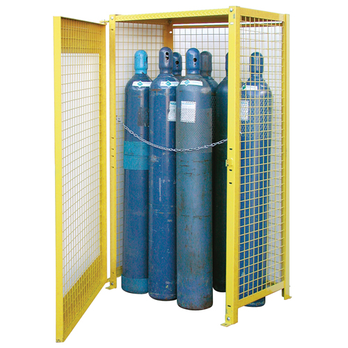 Gas Cylinder Cabinets, 10 Cylinder Capacity, 44" W x 30" D x 74" H, Yellow M & M Nord Ouest Inc