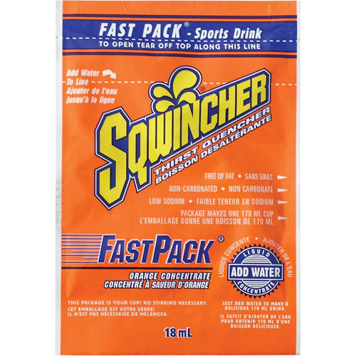 Sqwincher&reg; Rehydration Drink Fast Pack&reg;, Single Serve, Orange M & M Nord Ouest Inc