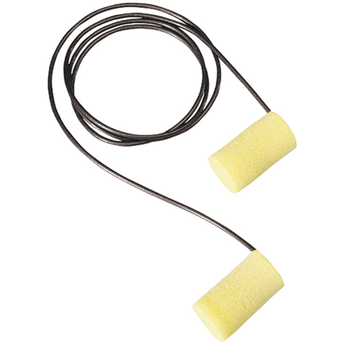 E-A-Rsoft Yellow Neons  Metal Detectable Earplugs, Corded, Large, Bulk - Polybag, 33 NRR dB M & M Nord Ouest Inc