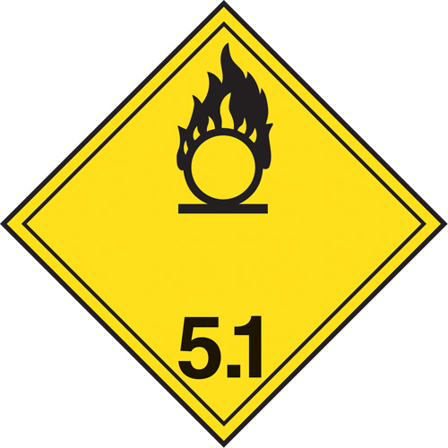 TDG Shipping Labels, Class 5.1, Oxidizing Substances, Paper M & M Nord Ouest Inc