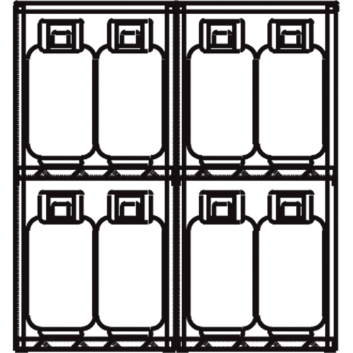 Aluminum LPG Cylinder Locker Storage, 16 Cylinder Capacity, 60" W x 32" D x 65" H, Silver M & M Nord Ouest Inc