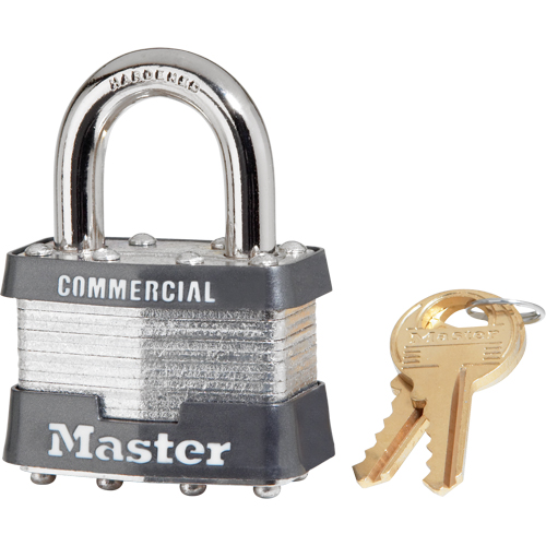 Laminated Padlock, Silver, Keyed Alike, Laminated Steel, 1-3/4" Width M & M Nord Ouest Inc