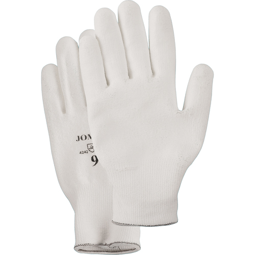 White Knit Palm Coated Gloves, Size Small/7, Polyurethane Coated, HPPE Shell, EN 388 Level 2 M & M Nord Ouest Inc