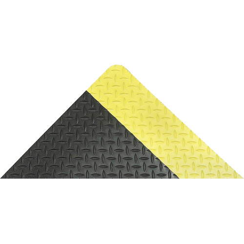 Saddle Trax Anti-Fatigue & Ergonomic Floor Mat, Diamond, 2' x 3' x 1", Black/Yellow, Vinyl M & M Nord Ouest Inc