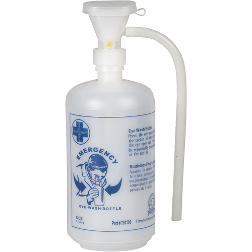 Bouteille pour douche oculaire avec coquille oculaire, Bouteille Vide, 32 oz M & M Nord Ouest Inc