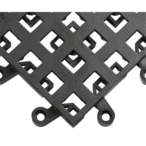 ErgoDeck&reg; Mat No. 560, PVC, 1-1/2' W x 1-1/2' L, 7/8" Thick, Black M & M Nord Ouest Inc