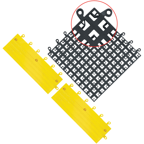 ErgoDeck&reg; Mat No. 560, PVC, 1-1/2' W x 1-1/2' L, 7/8" Thick, Black M & M Nord Ouest Inc