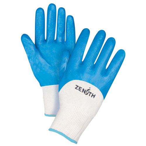 Gants enduits et tricot&eacute;s sans coutures de poids moyen, 10/T-Grand, R&ecirc;vetement Nitrile, Calibre 13, Enveloppe en Coton M & M Nord Ouest Inc