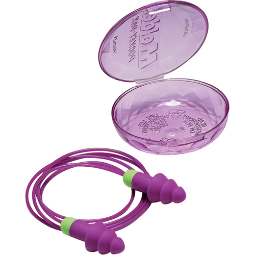 Bouchons d'oreilles r&eacute;utilisables Rockets, Avec cordon, Vrac - &eacute;tui en plastique, 27 dB NRR, Taille unique M & M Nord Ouest Inc