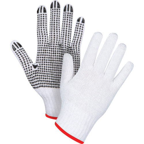 Gants tricot&eacute;s &agrave; pois, Poly/coton, Un c&ocirc;t&eacute;, Calibre 7, Petit M & M Nord Ouest Inc