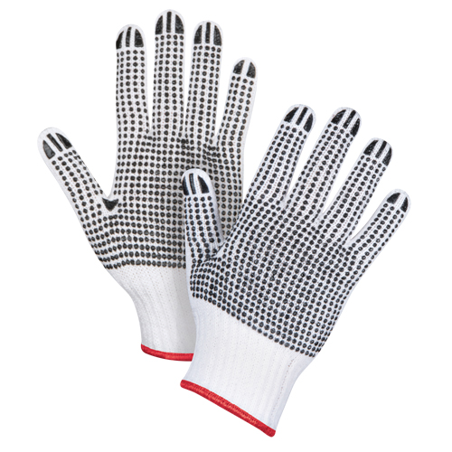 Gants tricot&eacute;s deux c&ocirc;t&eacute;s &agrave; pois, Poly/coton, Deux c&ocirc;t&eacute;s, Calibre 7, Petit M & M Nord Ouest Inc