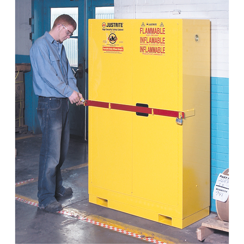 High Security Flammables Safety Cabinet with Steel Bar, 45 gal., 2 Shelves M & M Nord Ouest Inc