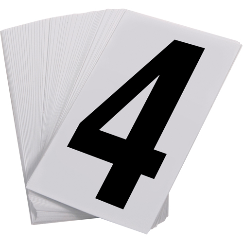 Num&eacute;ros autocollants, 4, 3-1/2" h, Noir sur blanc M & M Nord Ouest Inc