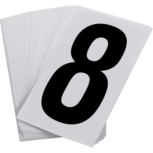 Num&eacute;ros autocollants, 8, 3-1/2" h, Noir sur blanc M & M Nord Ouest Inc