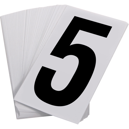Num&eacute;ros autocollants, 5, 3-1/2" h, Noir sur blanc M & M Nord Ouest Inc