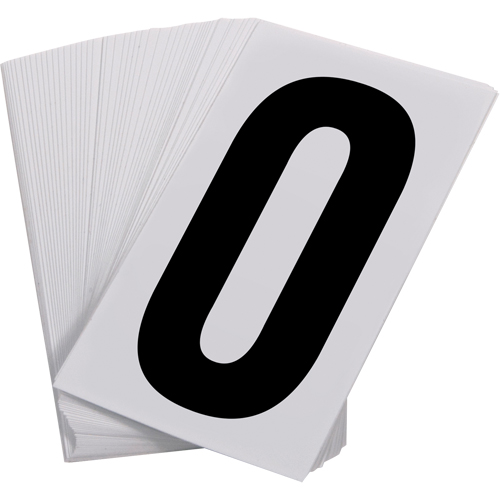 Num&eacute;ros autocollants, 0, 3-1/2" h, Noir sur blanc M & M Nord Ouest Inc