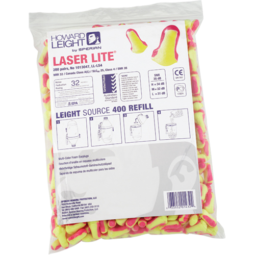 Howard Leight Laser Lite&reg; Single-Use Earplugs, Bulk - Polybag M & M Nord Ouest Inc