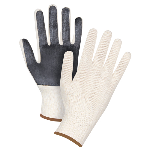 Gants en tricot &agrave; paume enduite, Poly/coton, Un c&ocirc;t&eacute;, Calibre 7, Grand M & M Nord Ouest Inc