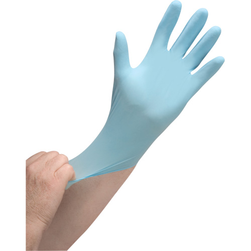 Gants jetables de calibre m&eacute;dical r&eacute;sistants &agrave; la perforation, Grand, Nitrile, 4,5 mils, Sans poudre, Bleu, Classe 2 M & M Nord Ouest Inc