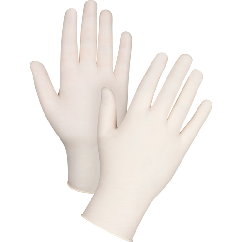 Gants d'examen de premi&egrave;re qualit&eacute; pour peau sensible, Moyen, Latex, 4 mils, Poudr&eacute;s, Naturel M & M Nord Ouest Inc