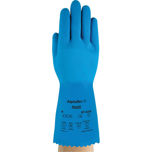 AlphaTec&reg; 87-029 Gloves, Size Small/7, 12" L, Rubber Latex, Nylon Inner Lining, 50-mil M & M Nord Ouest Inc