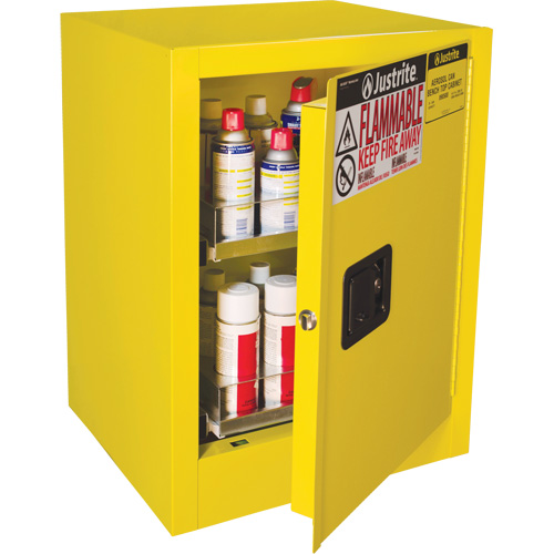 Sure-Grip&reg; EX Benchtop Flammable Safety Cabinet, 24 gal., 1 Door, 21" W x 27" H x 18" D M & M Nord Ouest Inc