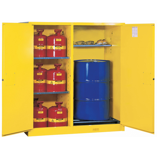 Armoires Sure-Grip EX s&eacute;curitaires &agrave; double fonction, Capacit&eacute; de 115 gal. US, Jaune M & M Nord Ouest Inc