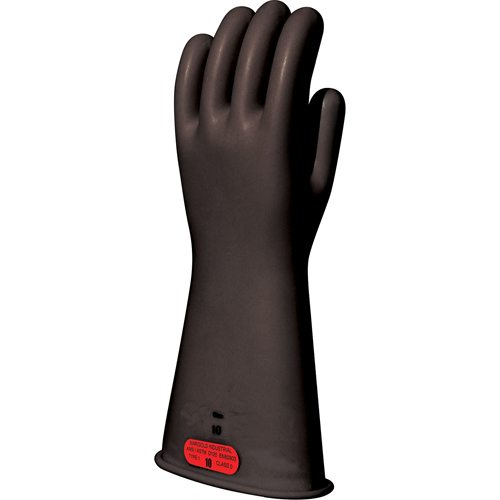 Black Natural Rubber Insulating Gloves, ASTM Class 0, Size 8, 14" L M & M Nord Ouest Inc