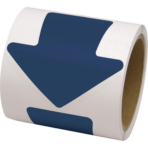 D&eacute;calcomanie en couleur pour le marquage des planchers, Fl&egrave;che, 4" lo x 4" la, Bleu, Vinyle M & M Nord Ouest Inc