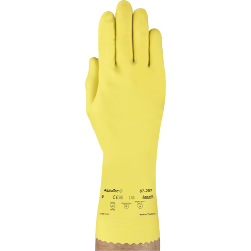 VersaTouch&reg; 297 Gloves, Size Medium/8, 12" L, Rubber Latex, Flock-Lined Inner Lining, 20-mil M & M Nord Ouest Inc