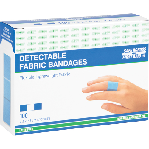 Bandages, Rectangulaire/carr&eacute;e, 3", Tissu d&eacute;tectable, St&eacute;rile M & M Nord Ouest Inc
