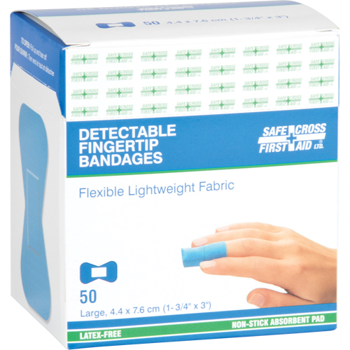 Bandages, Bout de doigt, 3", Tissu d&eacute;tectable, St&eacute;rile M & M Nord Ouest Inc