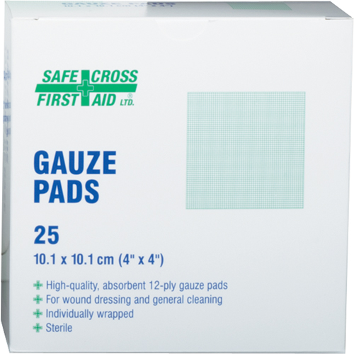 Gaze, Tampon, 4" lo x 4" la, St&eacute;rile, Dispositif m&eacute;dical Classe 1 M & M Nord Ouest Inc