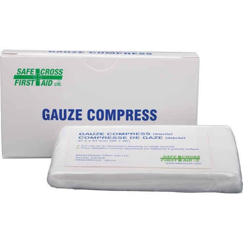 Compresses de gaze, Tampon, 36" lo x 36" la, St&eacute;rile, Dispositif m&eacute;dical Classe 1 M & M Nord Ouest Inc