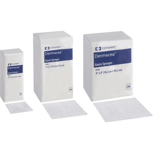 &eacute;ponges de gaze, Tampon, 3" lo x 3" la, Dispositif m&eacute;dical Classe 1 M & M Nord Ouest Inc