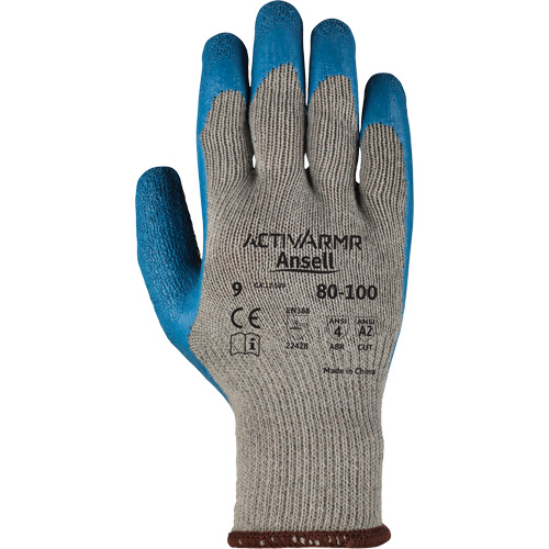 Gants ActivArmr 80-100, 9/Grand, R&ecirc;vetement Latex de caoutchouc, Calibre 10, Enveloppe en Polyester/Coton M & M Nord Ouest Inc
